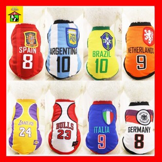 🍎 Quần Áo Chó Mèo Thú Cưng Thể Thao Cầu Thủ Đáng Yêu