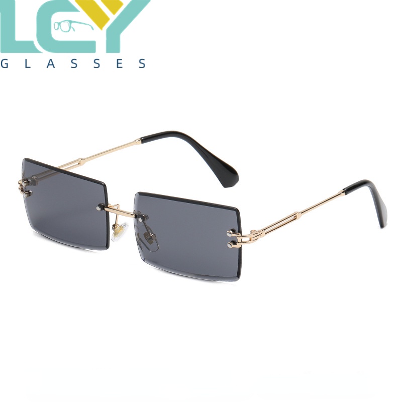 Lcyy Kính Râm Thời Trang Đường Phố ins Gọng Vuông Không Gọng Màu gradient Phong Cách Âu Mỹ Mới (Hàng Có Sẵn)