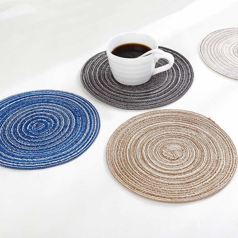 Miếng lót để bàn ăn cotton hình tròn chống trượt chống bỏng