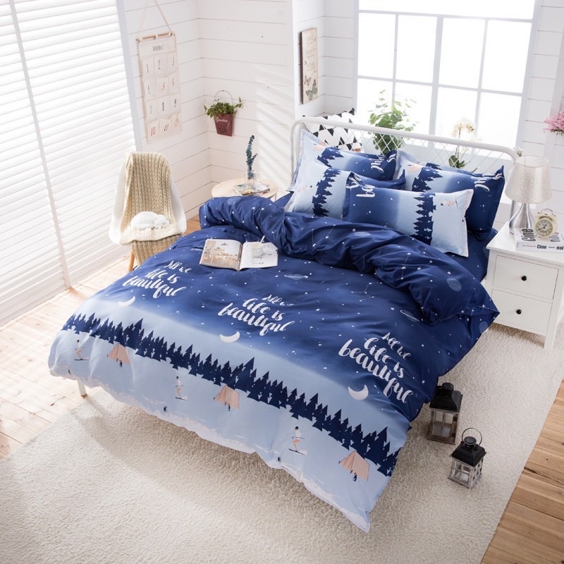 Bộ 5 món chăn ga gối cotton poly Bo Decor nhập khẩu