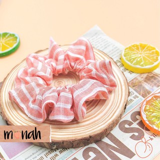 Combo 3 Cột Tóc, Buộc Tóc, Scrunchie Màu Hồng Pastel Sọc
