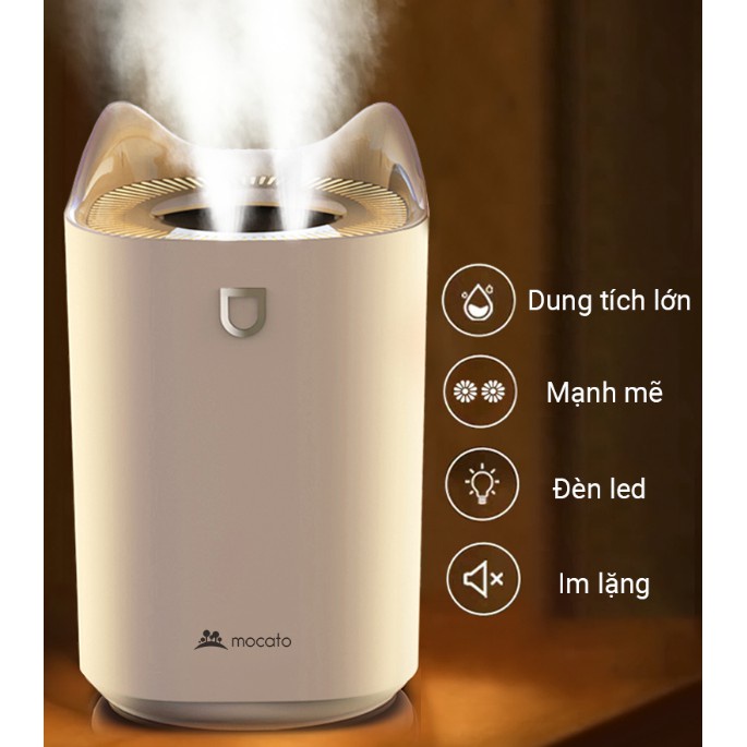 Máy Phun Sương Tạo Ẩm Mocato M501 Cân Bằng Độ Ẩm Trong Phòng Chống Khô Da Khi Mở Điều Hòa