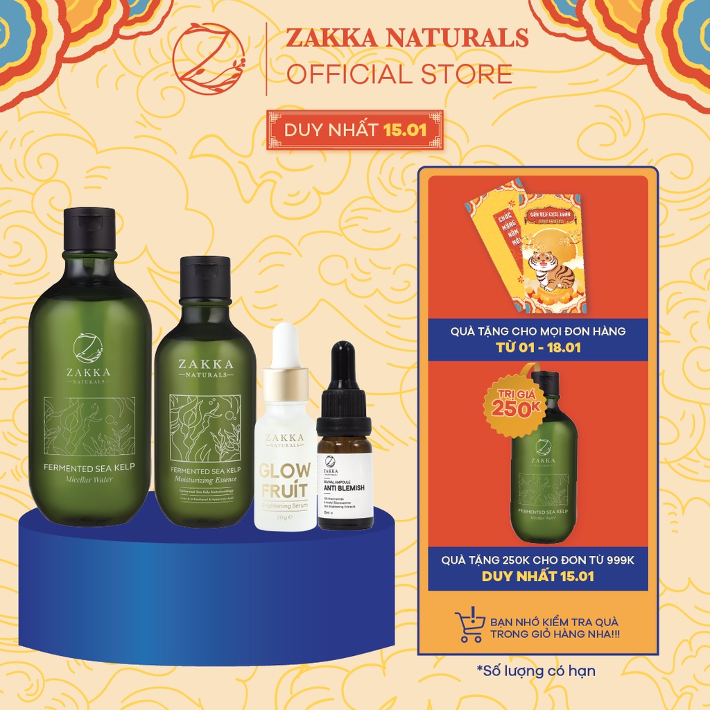 Bộ Sản Phẩm Bảo Vệ Da, Tăng Cường Sáng Khỏe Da Zakka Naturals 1