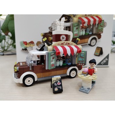 Đồ chơi lắp ráp Lego xe bán Cafe LOZ mini food truck 442 chi tiết