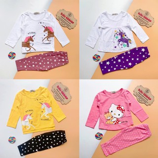 SIZE 1-12 (9-35kg) BỘ THUN COTTON CAO CẤP DÀI TAY CHO BÉ GÁI NHIỀU HÌNH DỄ THƯƠNG