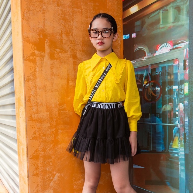 Áo sơ mi JOOKYLI bé gái cổ bèo 17G1016