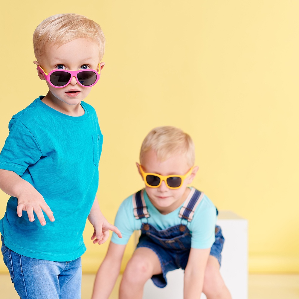 Kính chống tia cực tím phi công hai màu Babiators - Pink Lemonade, cho bé 3-5 tuổi