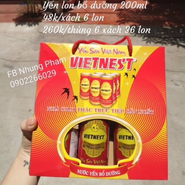 [Xách 6 lon] Nước Yến bổ dưỡng Vietnest 200ml