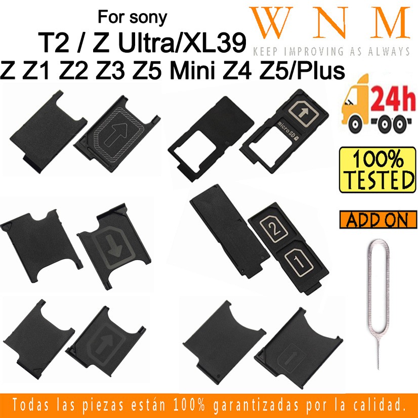 Khay Đựng Thẻ Sim Thay Thế Cho Sony Xperia Z Z1 Z2 Z3 Z4 Z5/Plus T2 Z Ultra / XL39 Z1 Z3 Z5 Mini