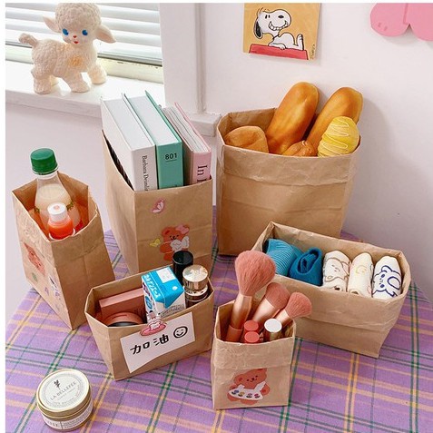 Túi giấy kraft không thấm nước đựng vật dụng hàng ngày đa dụng