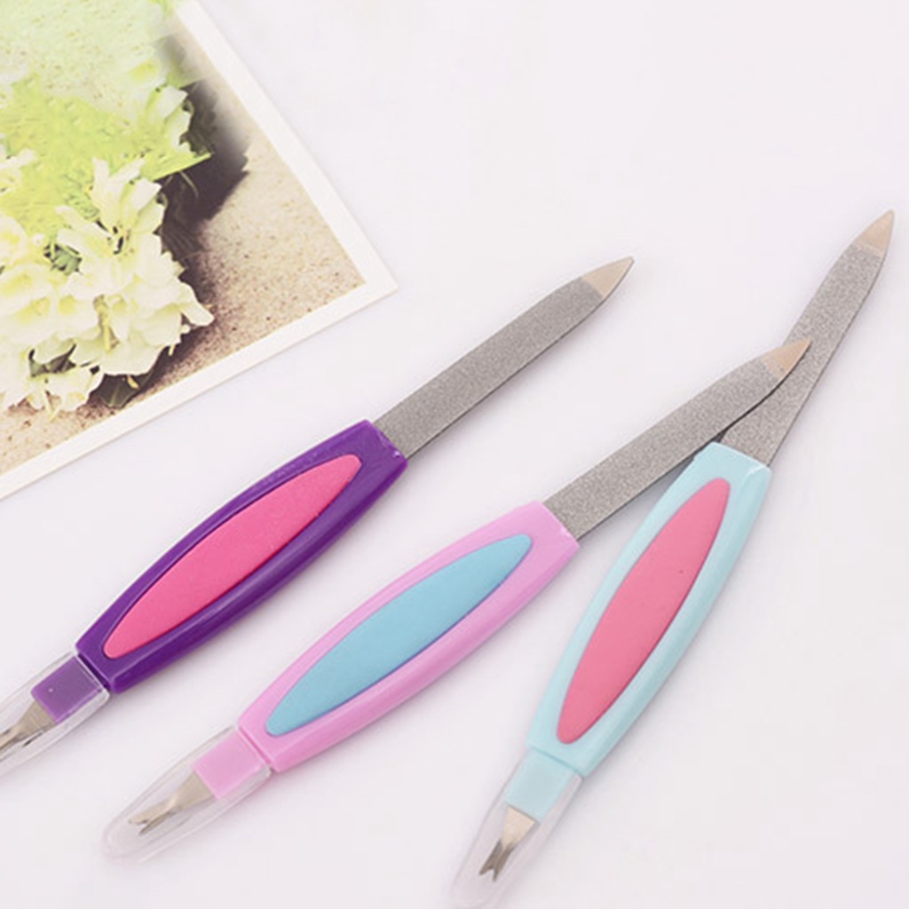 Dụng Cụ Dũa Móng Hai Đầu 2 Trong 1 Bằng Thép Không Gỉ Đa Chức Năng