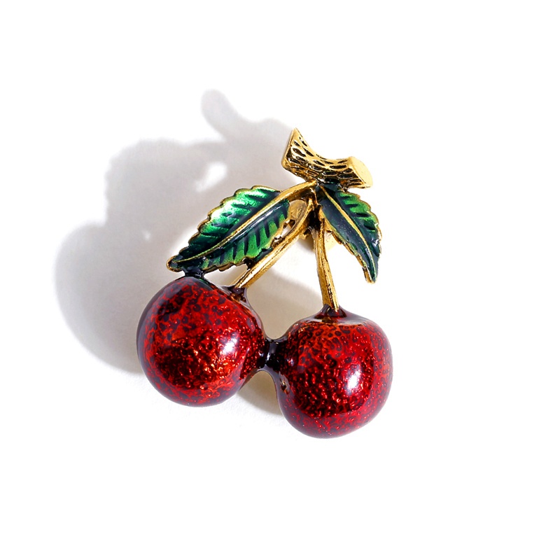 Ghim cài áo tráng men hình rau củ quả đính kim cương giả độc đáo xinh xắn dành cho nữ