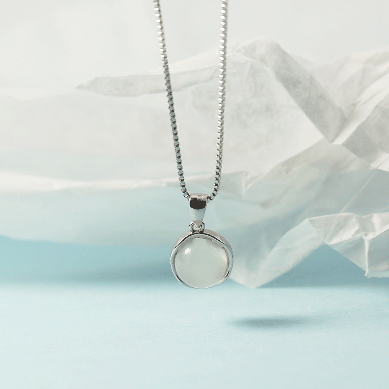 Vòng cổ Mặt Đá chalcedony Thời Trang Cho Nữ