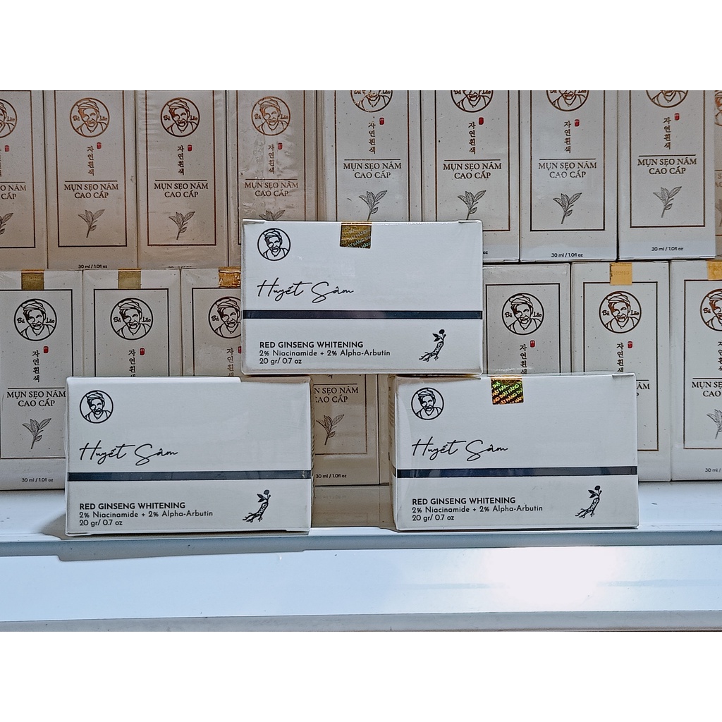 Combo Kem Dưỡng Trắng Mịn Da HỒNG SÂM mẫu mới và Serum dưỡng B5 Bà Lão