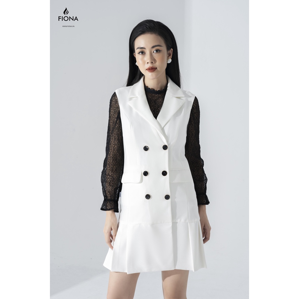 Đầm Gile Nữ FIONA, Đầm Thiết Kế Dập Nhăn Gấu Nữ Tính Mã F450669