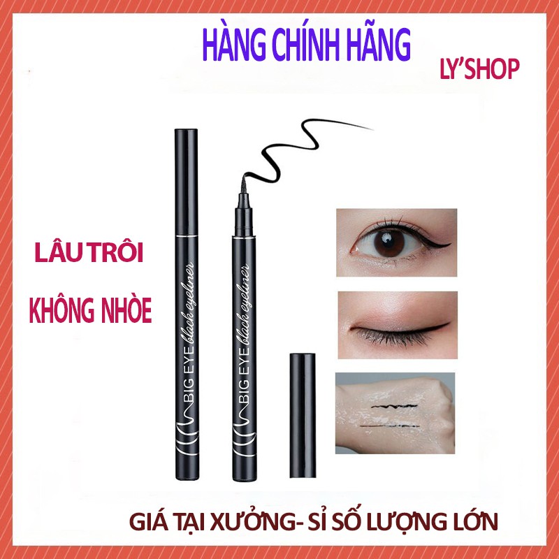 [Mã COSDAY giảm 8% đơn 150K] Bút kẻ mắt nước BIG EYE 𝑭𝑹𝑬𝑬𝑺𝑯𝑰𝑷 màu đen lâu trôi và không nhòe, bút kẻ my mắt LYSHOP A6