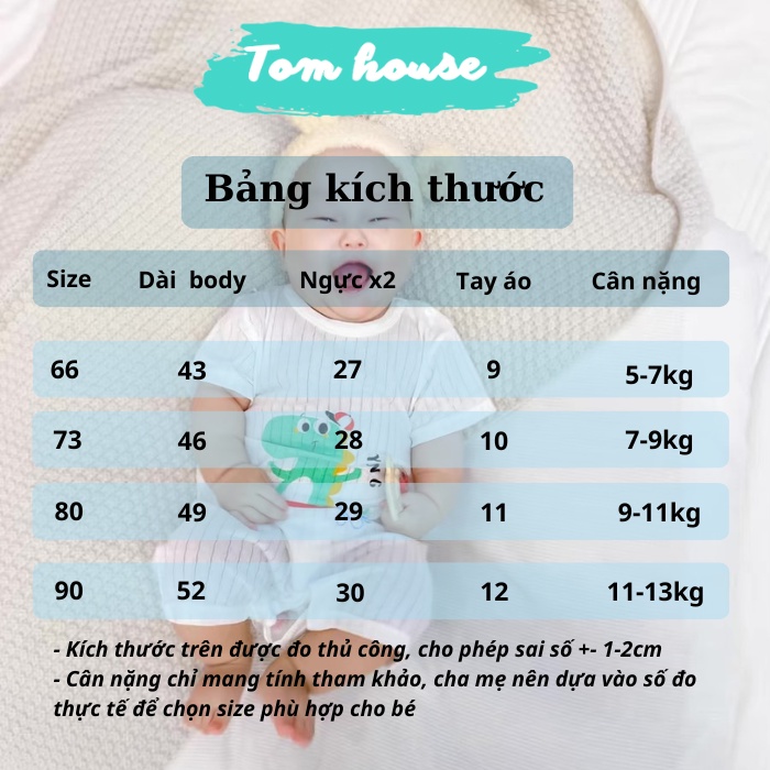 Bộ Body Đùi Cộc Tay Mùa Hè Mỏng Mát Họa Tiết Cho Bé Sơ Sinh 𝟏𝟓𝐁𝐃𝐃𝐔