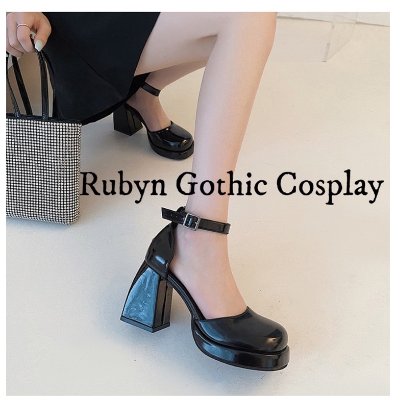 [Sẵn-đa số lùi size]✨Giày Lolita Cao Gót 9cm Quai Cổ Chân ( Size 35 - 39 ) 2211