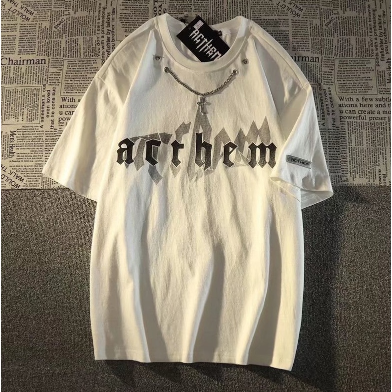 Áo Thun Tay Ngắn In Chữ Plus Size Phong Cách Hàn Quốc Cho Nam