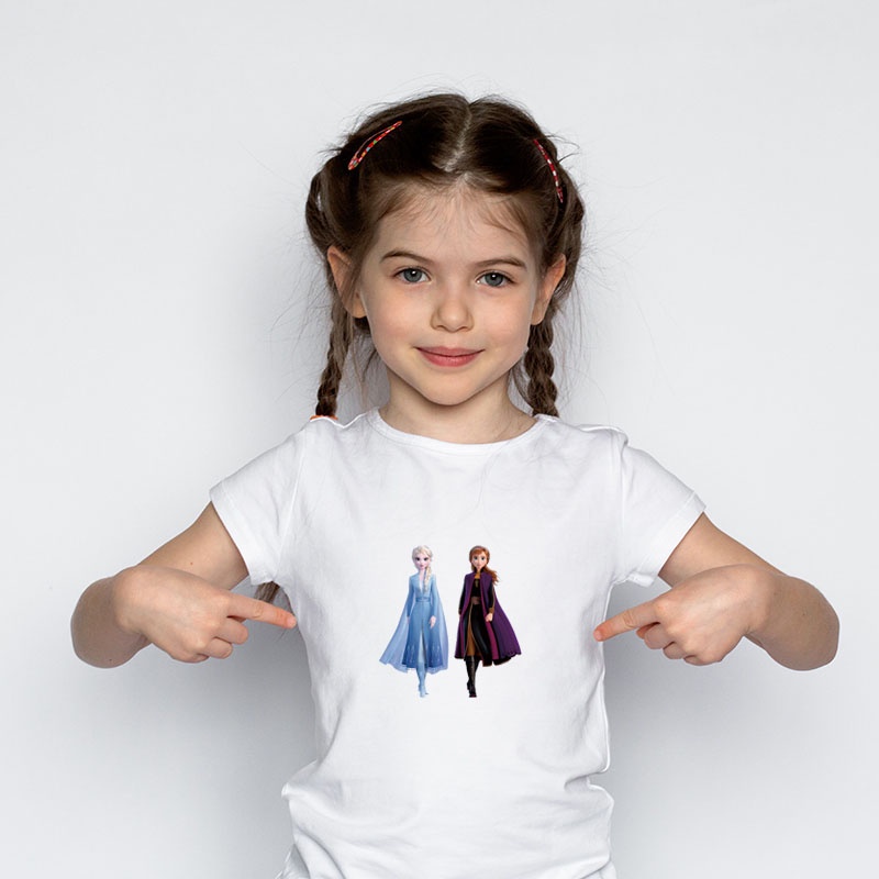 Miếng Dán Ủi Quần Áo A4 Họa Tiết Công Chúa Băng Giá Thời Trang DIY Có Thể Giặt Sạch Cho Bé Gái