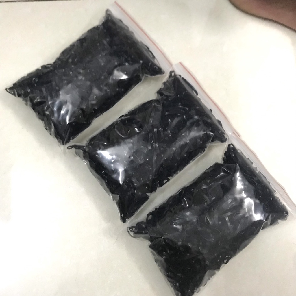 Bịch 100gr dây thun/ dây chun cột tóc cở vừa loại màu hoặc đen
