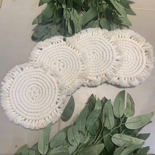 lót ly macrame trắng