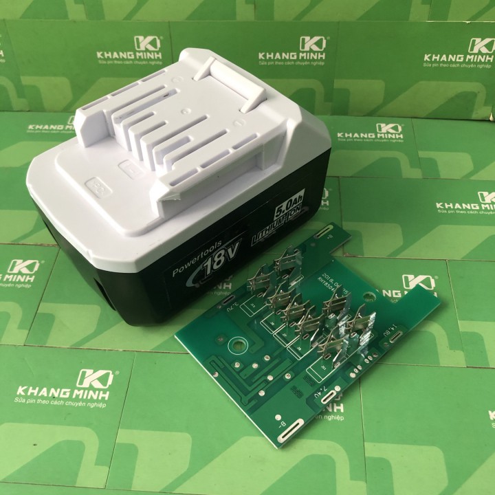 Vỏ mạch pin Makita 5S 18V max BL1815G, vỏ 2 hàng -10 cell và mạch nhận sạc zin