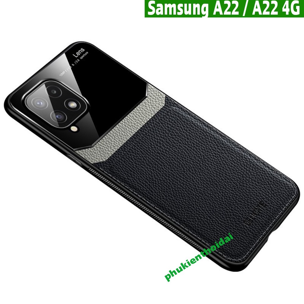 Ốp lưng Samsung A22 / A22 4G chống sốc vân da kính thời trang cao cấp chống bám mồ hôi