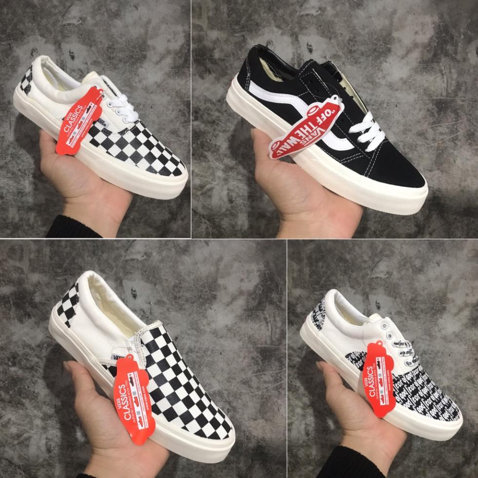Giày thể thao sneaker nam nữ 𝗩𝗮𝗻𝘀 caro lười/ buộc dây/ 𝗩𝗮𝗻𝘀 vault đem/𝗩𝗮𝗻𝘀 FOG fear of god full bill box