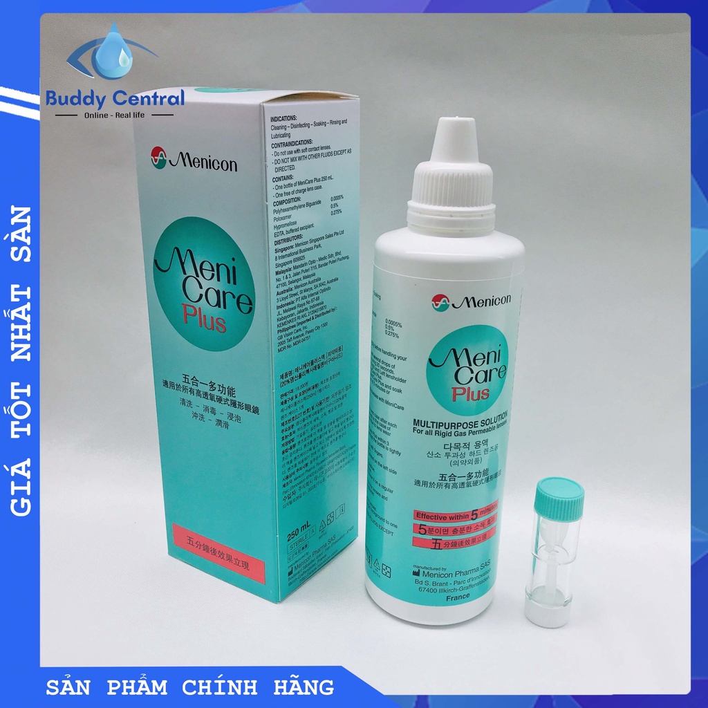 Dung dịch ngâm rửa lens kính áp tròng MeniCare Plus 250ml