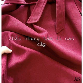 Đầm nhung xếp ly ngực