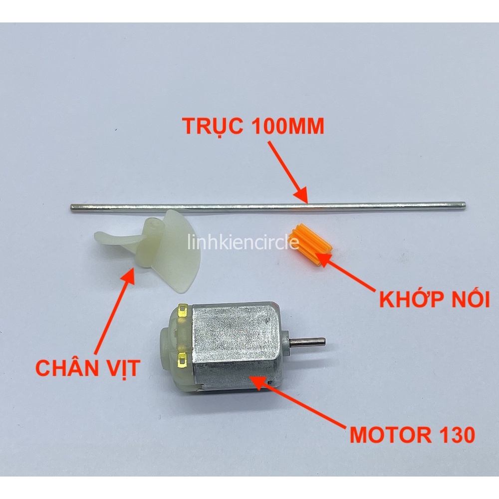 Bộ chân vịt mini kèm trục100mm motor 130 3V -6V chế thuyền mini - LK0409