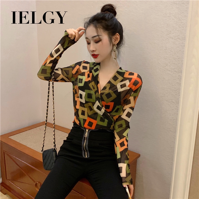Áo thun IELGY tay dài cổ chữ V thời trang | BigBuy360 - bigbuy360.vn