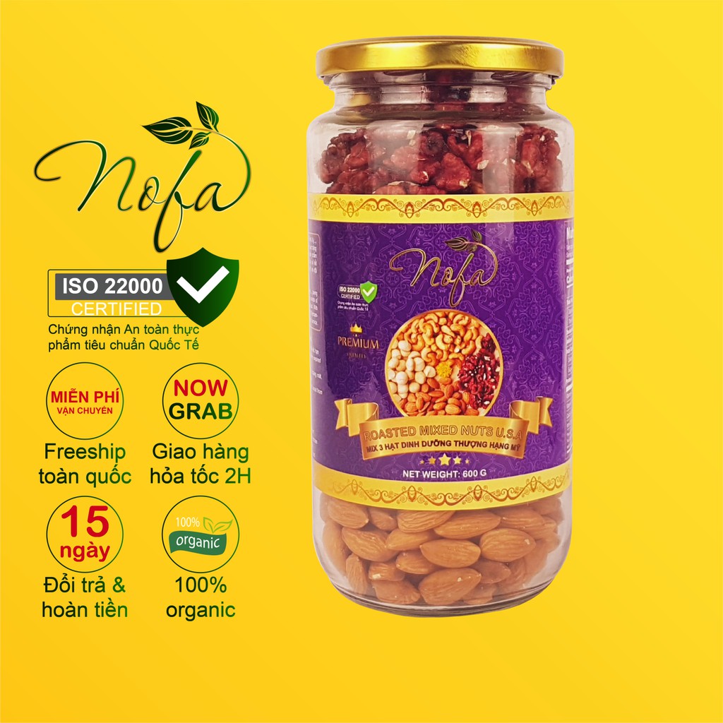 Hạt Dinh Dưỡng Mix 3 Siêu Hạt 500G - Hàng Nhập Khẩu Thượng Hạng - Cam Kết Chất Lượng NOFAFOOD | BigBuy360 - bigbuy360.vn