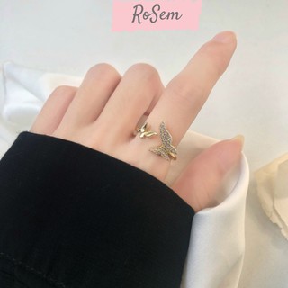 Nhẫn nữ đính đá đeo ngón trỏ phù hợp nhiều kích cỡ phong cách Hàn