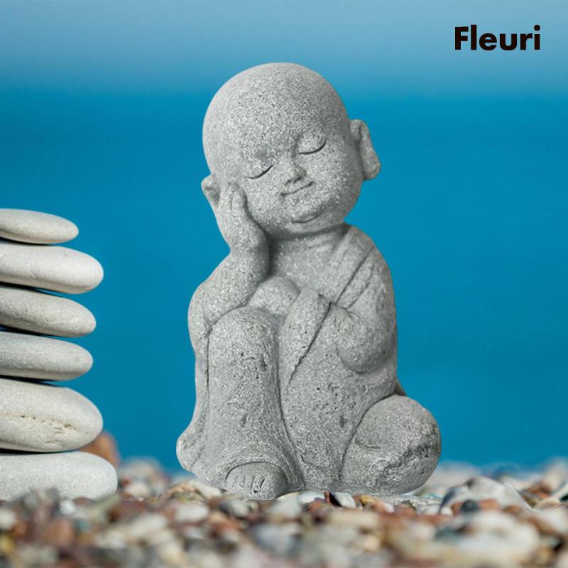 Mô Hình Tượng Phật Bằng Đá Cát Độc Đáo Dùng Trang Trí Chậu Hoa