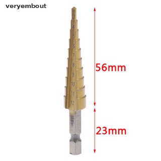【ut】 3-12mm Coated Stepped Drill Bits Hex Handle Drill Bit Metal Drilling Power Tool .