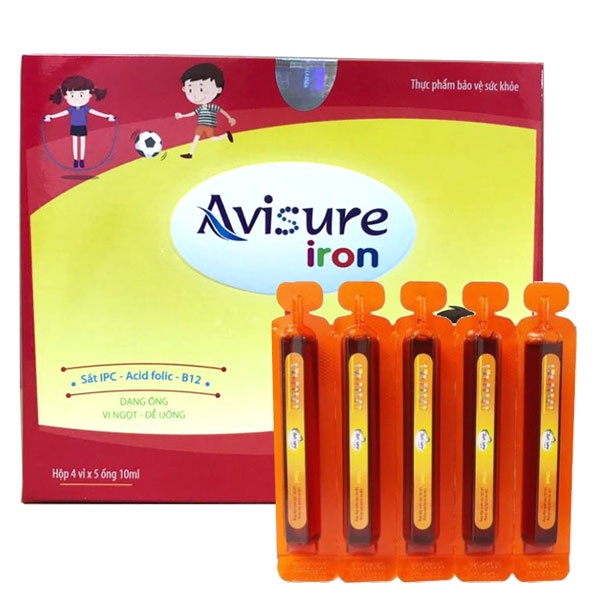 Avisure Iron bổ sung sắt hữu cơ cho bé dạng siro 20 ống