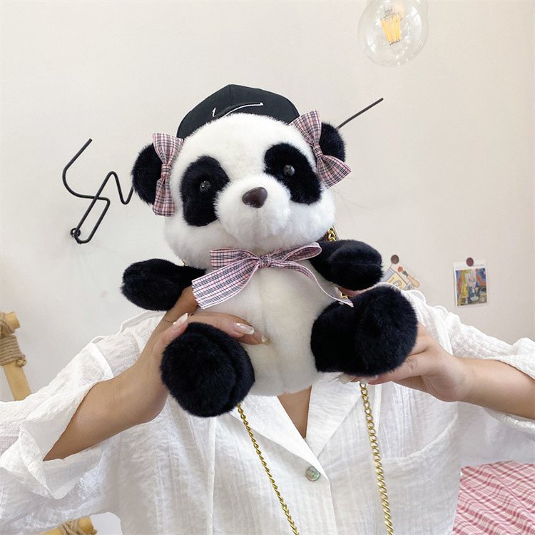 Túi Đeo Chéo Hình Gấu Trúc Nhồi Bông Dễ Thương Cho Nữ