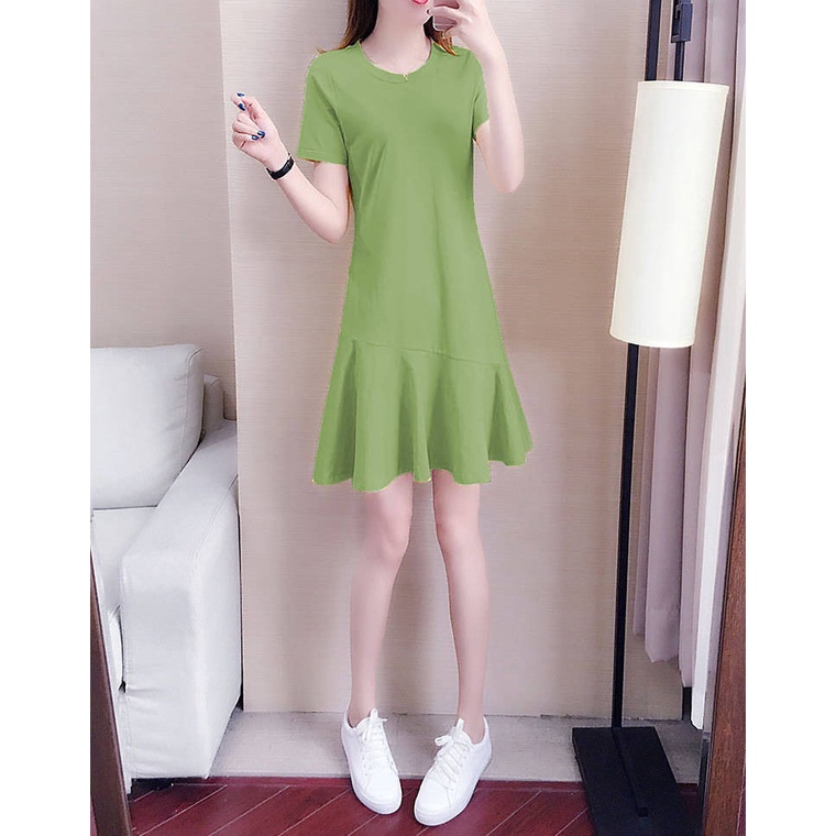 Đầm Đuôi Cá Tay Ngắn Ôm Dáng Phối Bèo Thời Trang Cho Nữ 40-90KG C8563