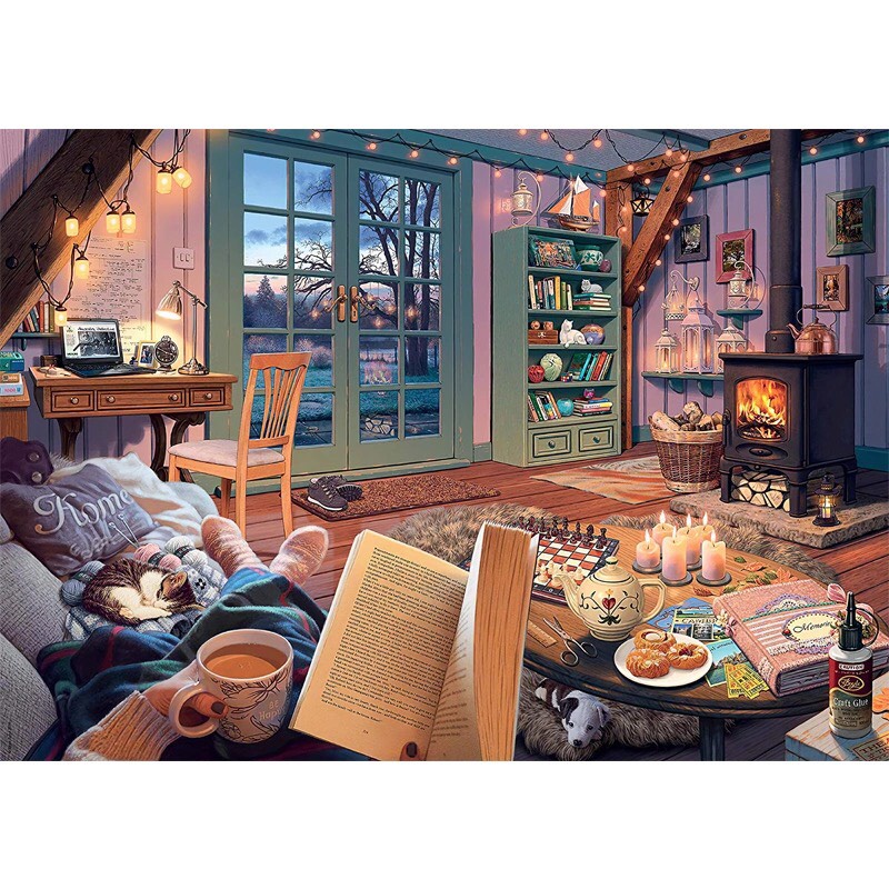 Tranh Ghép Xếp Hình 1000 Mảnh DIY Jigsaw Puzzle, Màu Đẹp Sắc Nét Miếng Dày RandomCut 70x50cm CC98