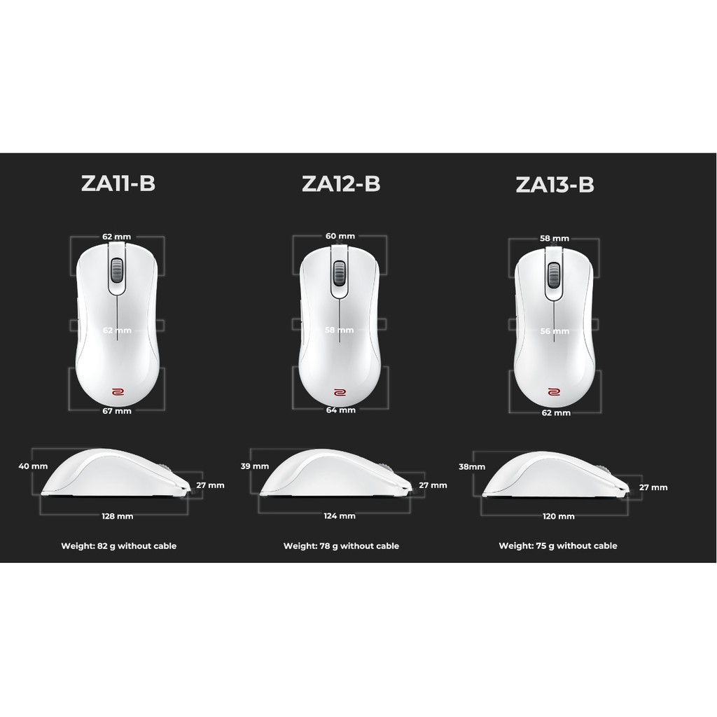 Chuột Zowie ZA13-B White chuyên e-Sports