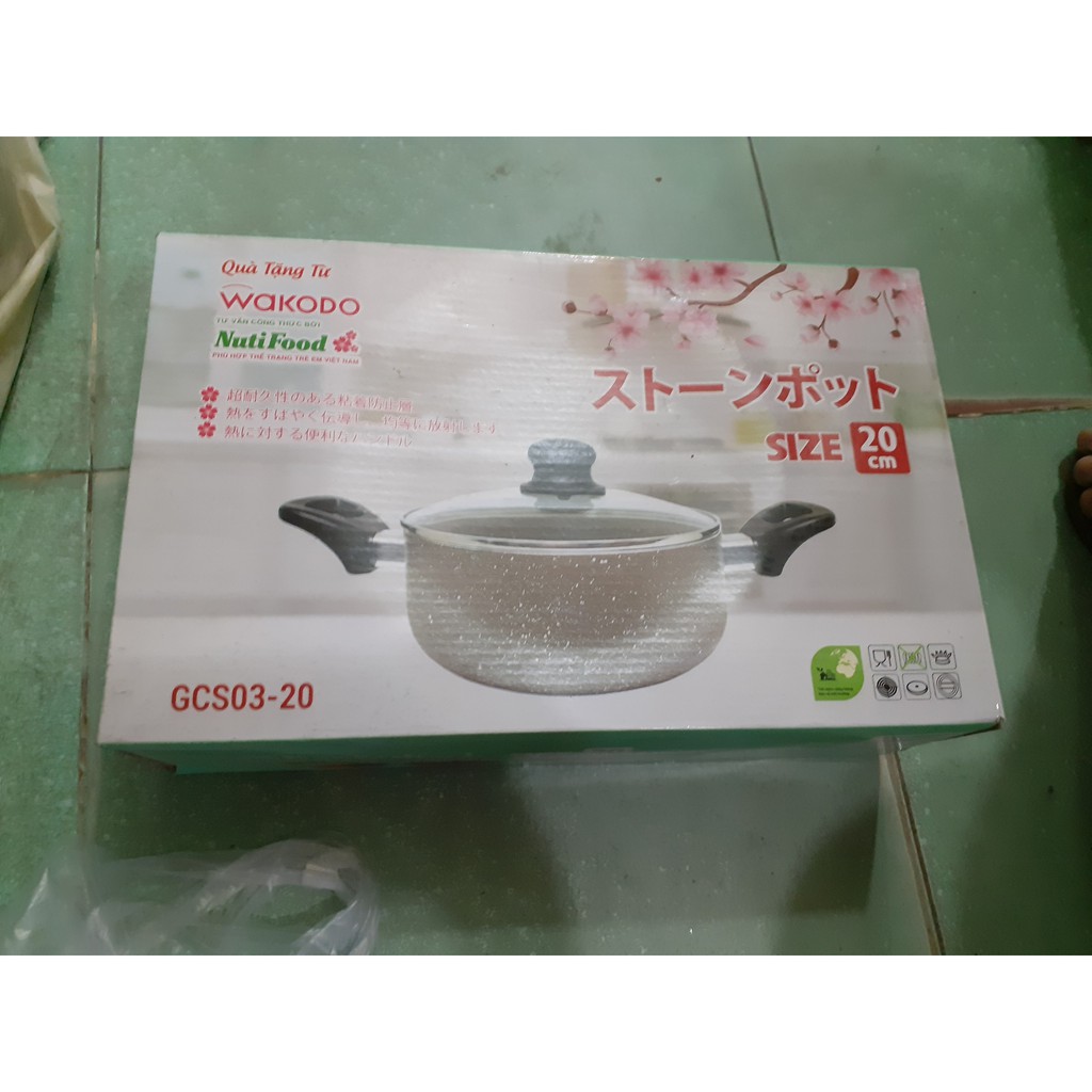 Nồi vân đá  Green Cook GSS03-20 size 20cm Quà tặng từ sữa Nutifood