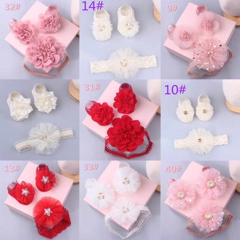 Băng Đô Trẻ Em , Băng Đô Tất Kẹp Tóc Sét Băng Đô Trẻ Em Kèm Vớ Cho Bé