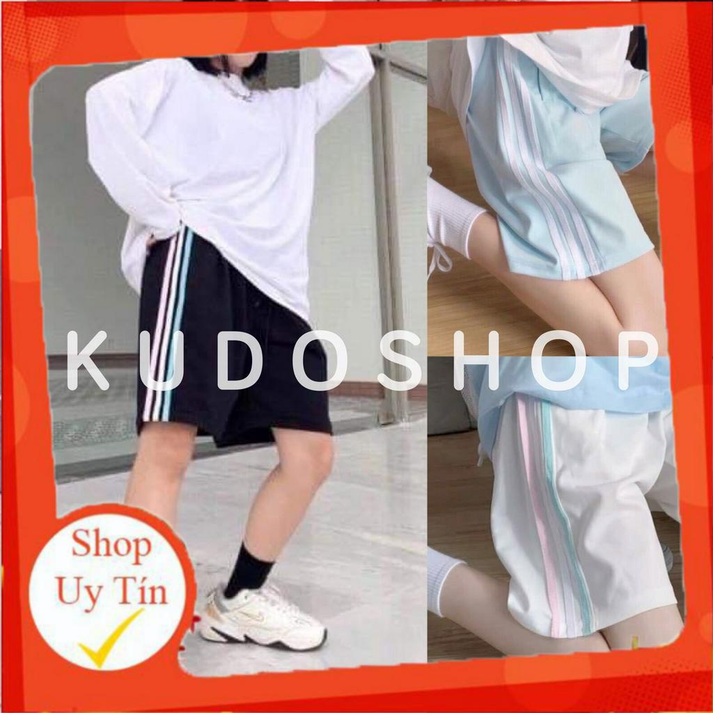 Quần short 3 sọc phối màu thun thời trang nam nữ trẻ trung cá tính