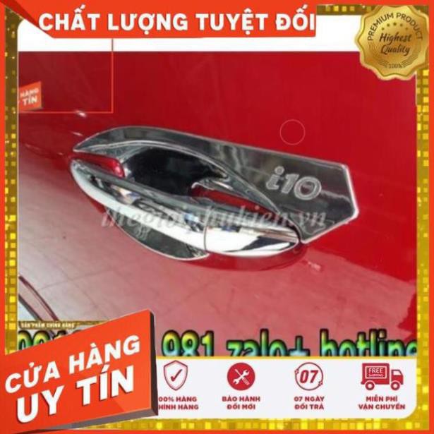 ốp tay nắm hõm cửa xe HUYNDAI I10 2014-2020,ốp trang trí tay nắm hõm cửa I10 mạ crom sáng bóng,chống xước