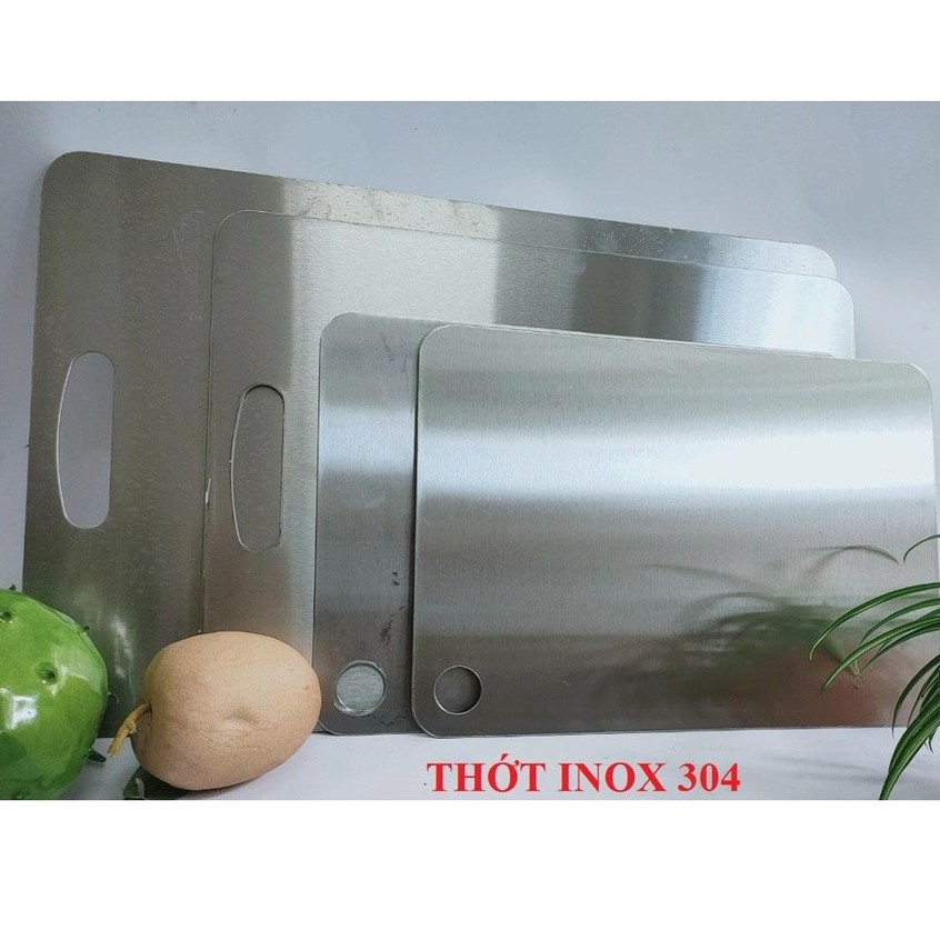 Thớt inox 304 cao cấp có tráng lớp chống mòn dao , kháng khuẩn, cường lực, vệ sinh dễ dàng, chống ẩm mốc