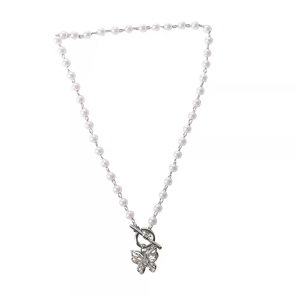 Vòng Cổ Choker Mặt Bướm Đính Ngọc Trai Siêu Nữ Tính Phong Cách Hàn Quốc Dongdaemun Mới