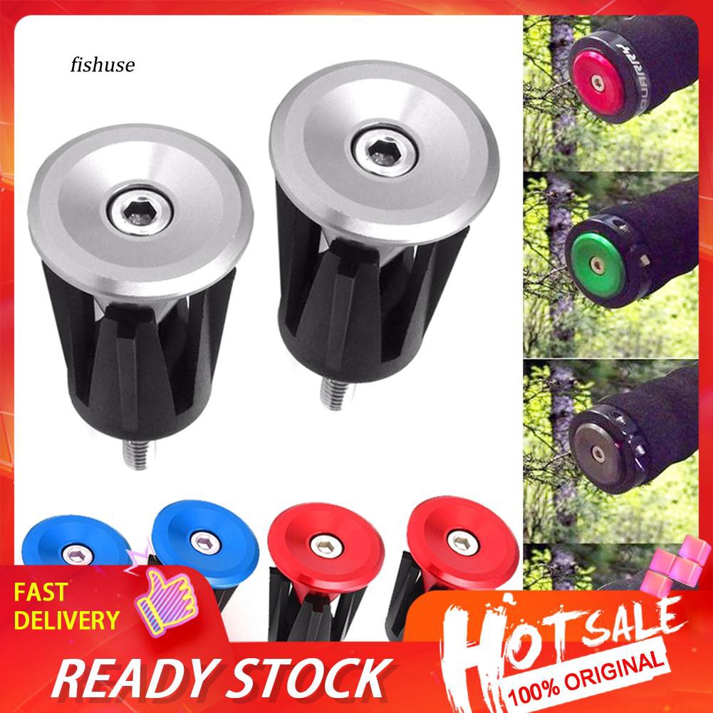 Set 2 nút đậy đầu cuối ghi đông xe đạp hợp kim nhôm tiện dụng