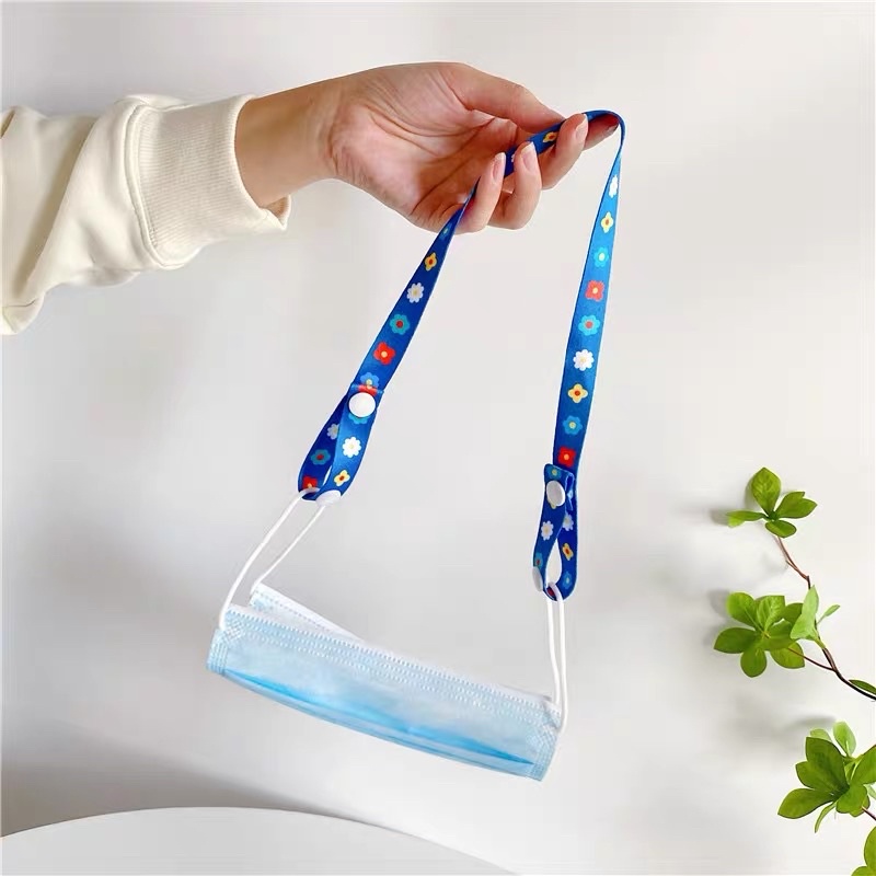 Dây đeo khẩu trang bằng vải in hình dễ thương phong cách Hàn quốc